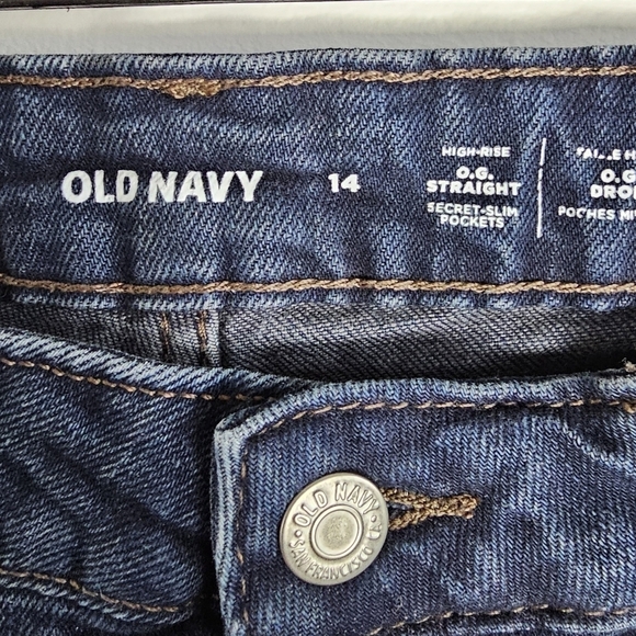 Old Navy High Rise  O.G Straight Secret SLIM Pocket Size 14 - Picture 4 of 4